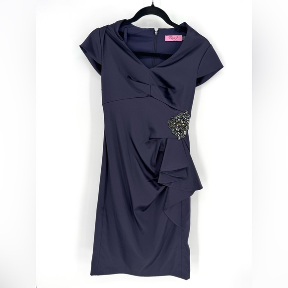 Eliza J Blue Asymmetrical Sleeveless Halter Dress - Picture 1 of 6